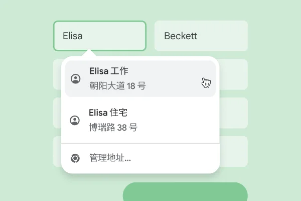 一位用户借助自动填充功能,得以立即将其姓名和地址输入表单。